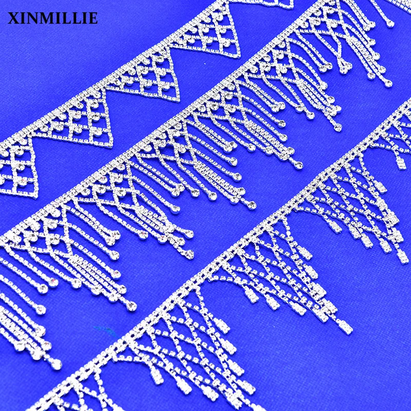 Triangle Shaped Rhinestone Tassel Chain Glass Crystal Fringe For Wedding Dress Belt Trim Sew On Clothing Bikini Diy Accessories