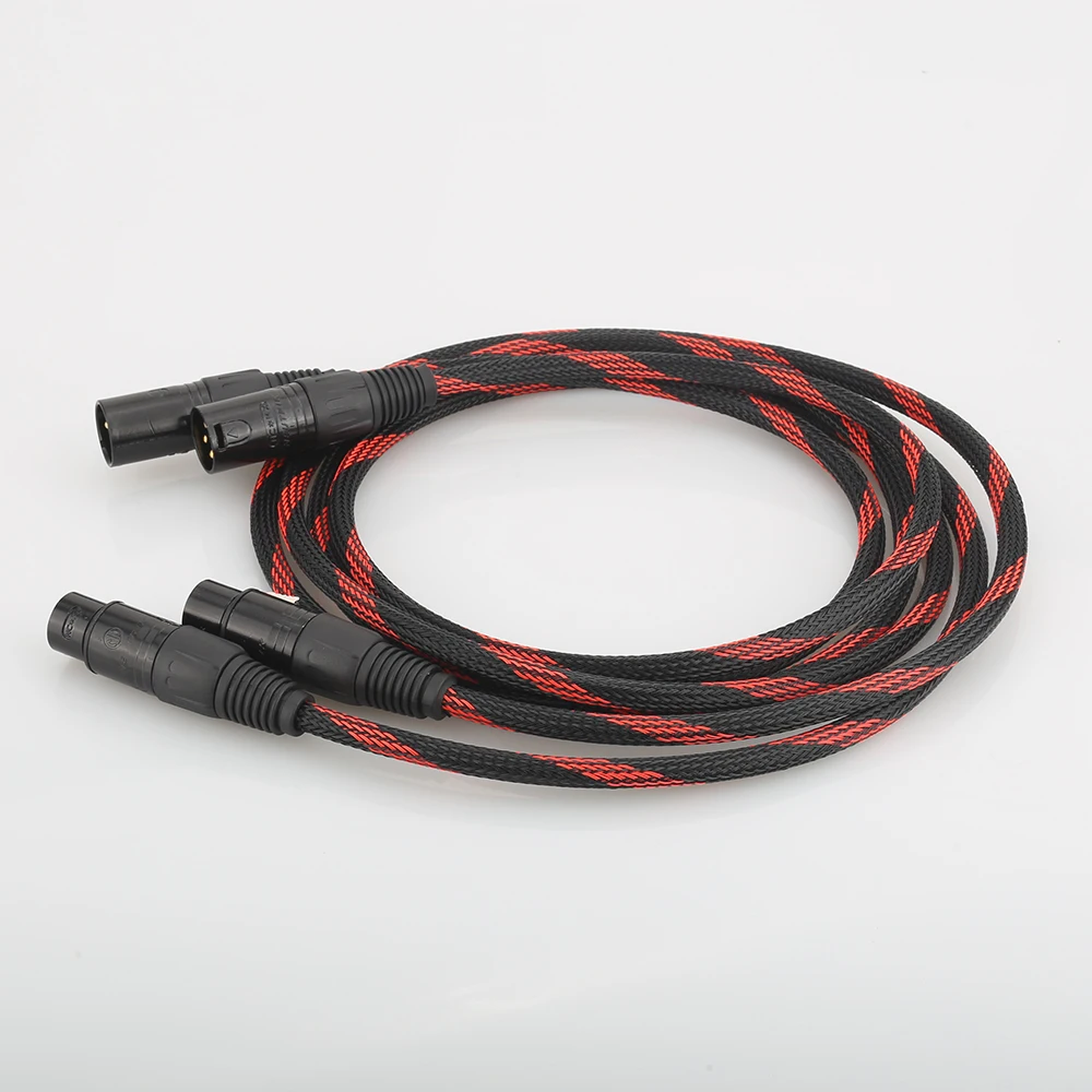 A53 HI-End Copper XLR Balanced Audio Cable 4N OFC 3 Pin 2 XLR Male to Female Audio Cable