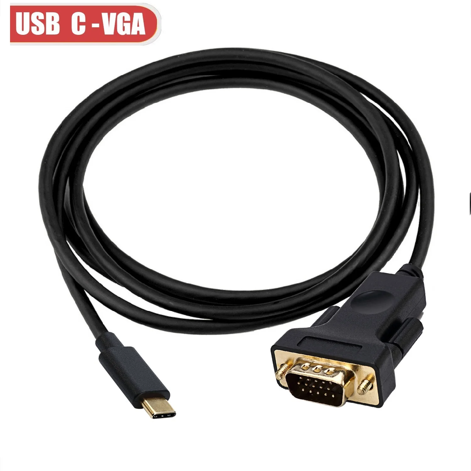 

USB C Type-C Thunderbolt 3 4 to VGA Cable 1.8M