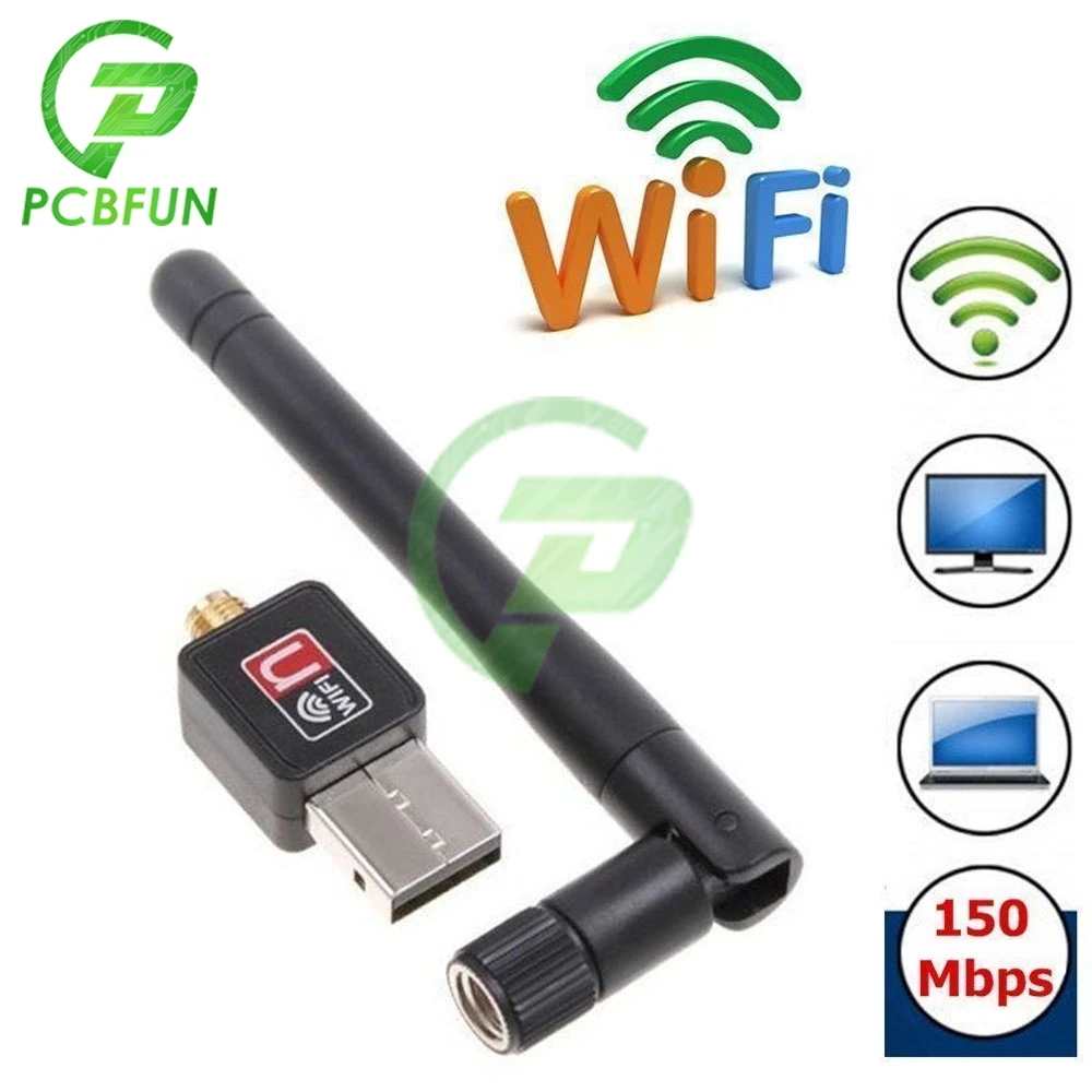 Mini 150Mbps USB WiFi Wireless Adapter Dongle LAN Card 802.11n/g/b 2dBi Antenna for HD TV/Player DSSS OFDM Transmitting Receiver