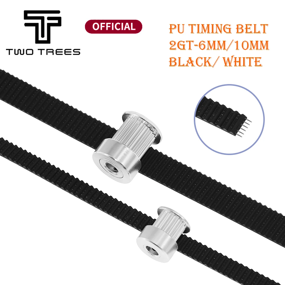 

1M 2GT Open Timing Belt 6mm/10mm PU Belt Steel Core Rubber Fiberglass Timing Belt Suitable For 3D Printer