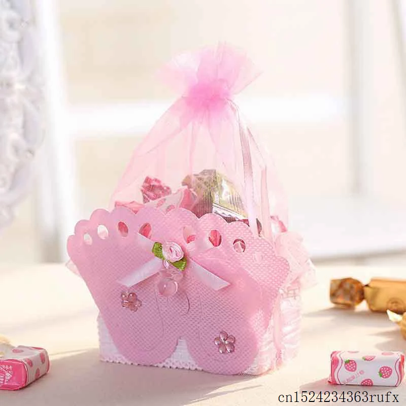 120 Pcs Western Style Candy Boxes Baby Shower Party Favor Boxes Pink Blue Gift Box for Boys Girls