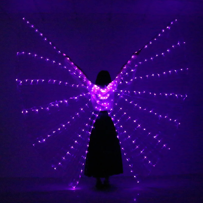 

New Open Style LED Stage Performance Prop Women Dance Girls LED Luminous ISIS Wings Light Up Wing LED Wings Without Sticks Bag