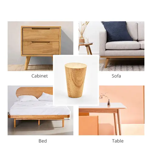 KAK Natural Solid Wood Furniture Leg Table Feets Wooden Cabinet Table Legs Fashion Furniture Hardware Replacement for Sofa Bed - Image 4