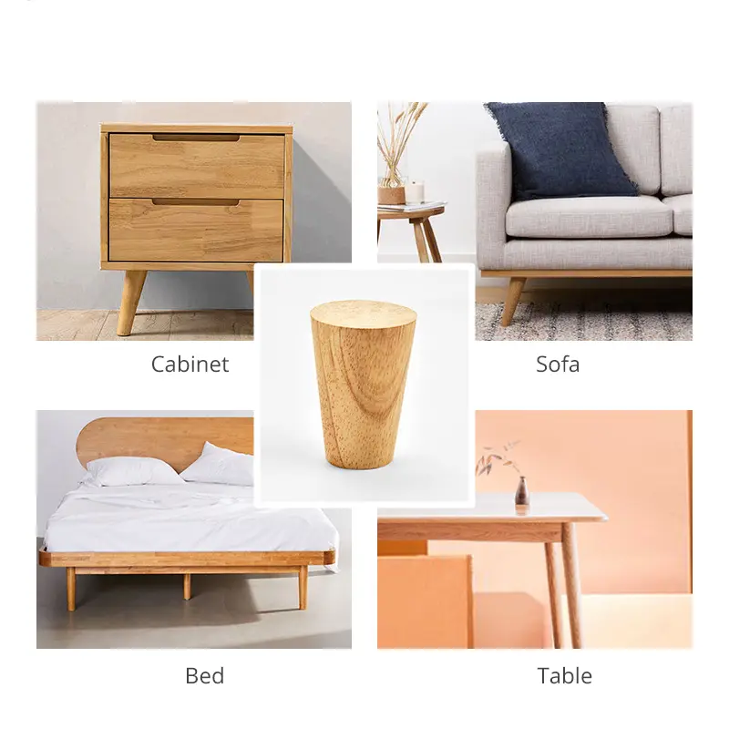 KAK Natural Solid Wood Furniture Leg Table Feets Wooden Cabinet Table Legs Fashion Furniture Hardware Replacement for Sofa Bed - Image 4