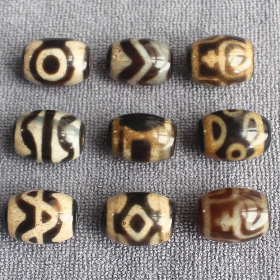 1pcs , 15-22mm, ,Tibet Dzi Agates Drum shape Beads , Many Patterns , Jewelry Making Beads