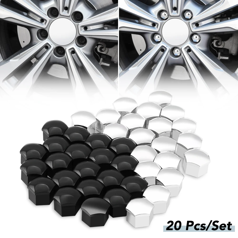 20Pcs Car Wheel Nut Caps Hub Screw Cover 17mm for Nissan Note Micra K12 Qashqai J10 J11 Juke Teana Leaf Kicks Terrano X-Trail