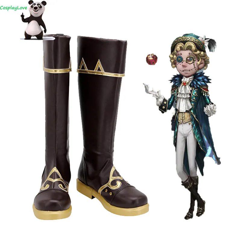 CosplayLove Identity V Acrobat Mike Morton Mr. Swifts Halloween Brown Shoes Cosplay Long Boots Leather Custom Hand Made