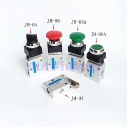 Pneumatic Switch JM-05/06/06A/07/07A 1/4 Inch 2 Position 3 Way  Air Manual Mechanical Valve