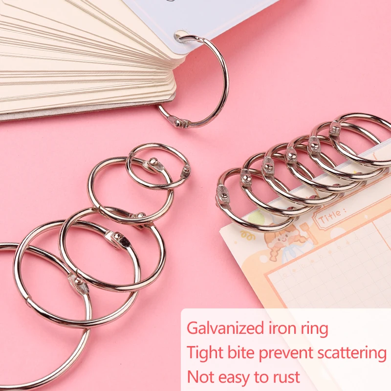 10 stücke Metall Binder Ring Buch Alben Lose Blatt Buch Binder 19-50mm Binder Ring Hoop Multifunktionale Ring kreis Bindung Liefert