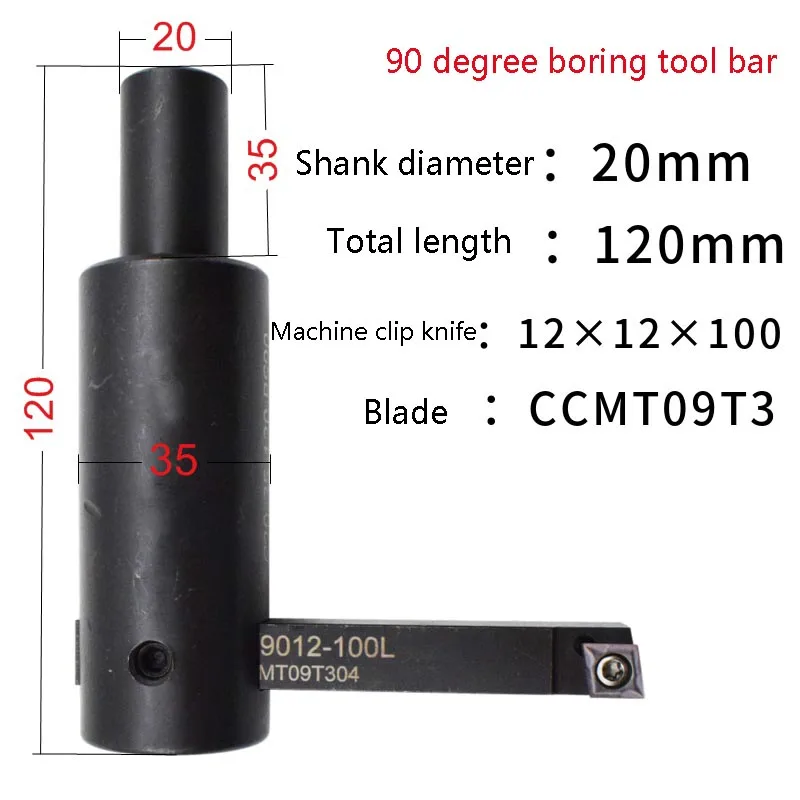 1pc Milling Machine Boring Bar C20 Shank Adjustable Boring Reaming Toolholder 45 Degree Thick Boring Tool Shank Lathe Tool