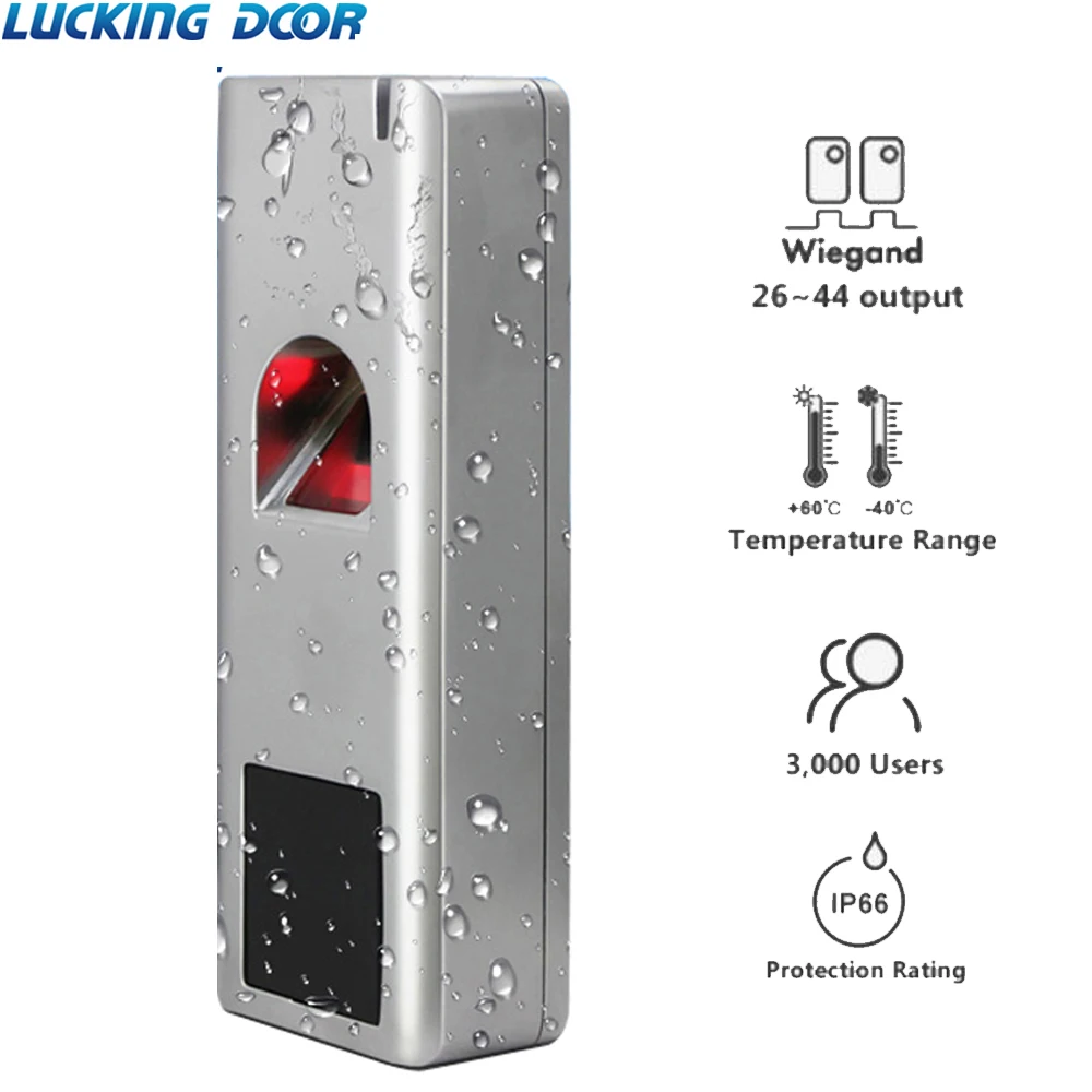 

Metal Biometric Fingerprint Standalone Access Control System Rfid 125khz Reader 180kg 280kg kit Waterproof IP66 1000 Users