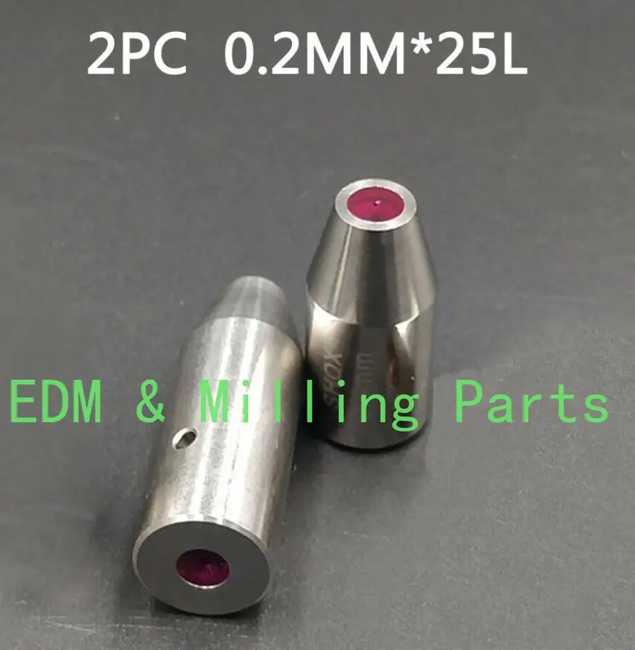 2PCS CNC EDM Drilling/Puncher Part Wire Cut Ruby Electrical Guide OD 0.2MM*25MM For Drilling Puncher Mill Part