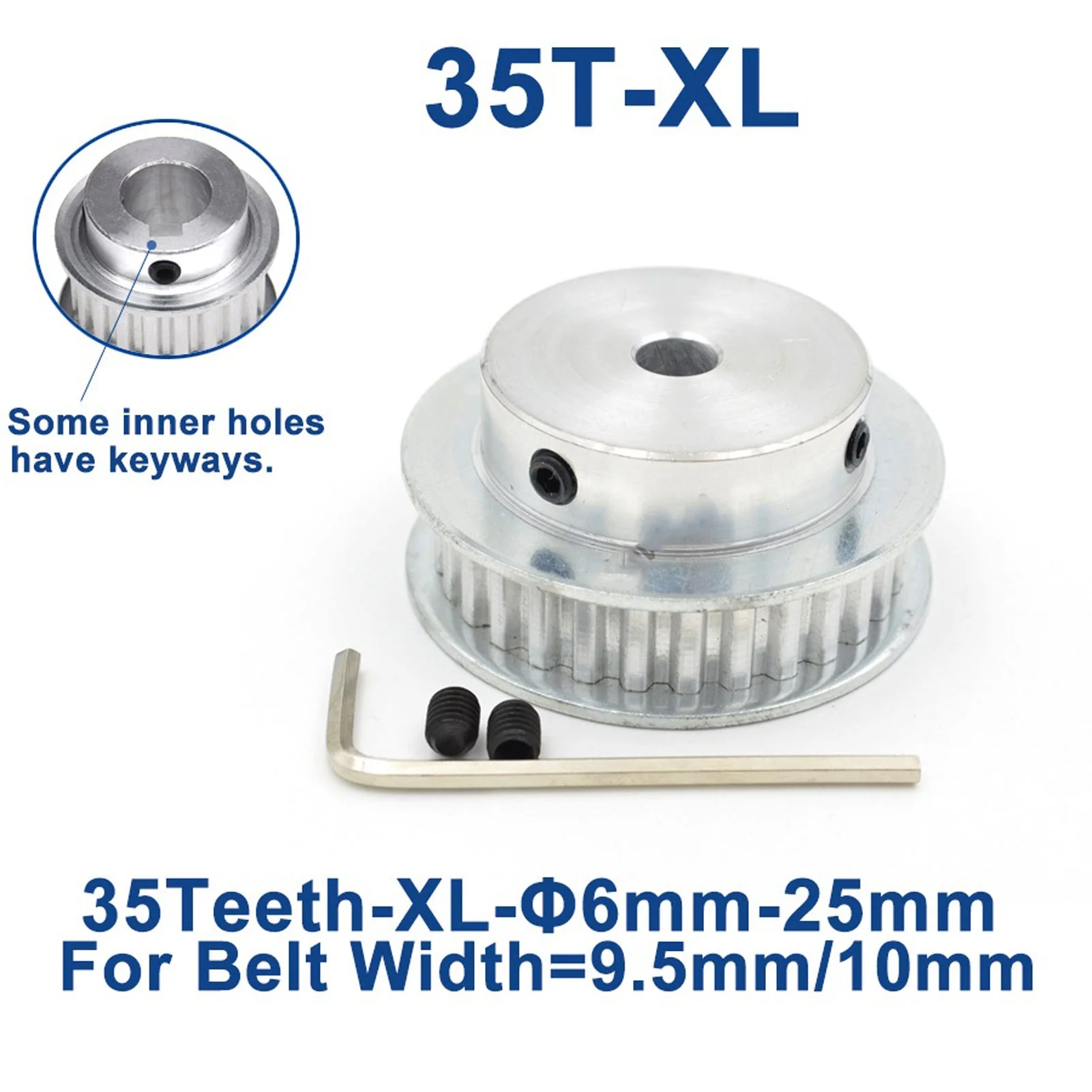 35 Teeth XL Timing Pulley, Bore 6/6.35/7/8/10/12/17/19/20/25mm, For Width 9/10mm XL Synchronous Belt, 35-XL-037 BF 35teeth 35T