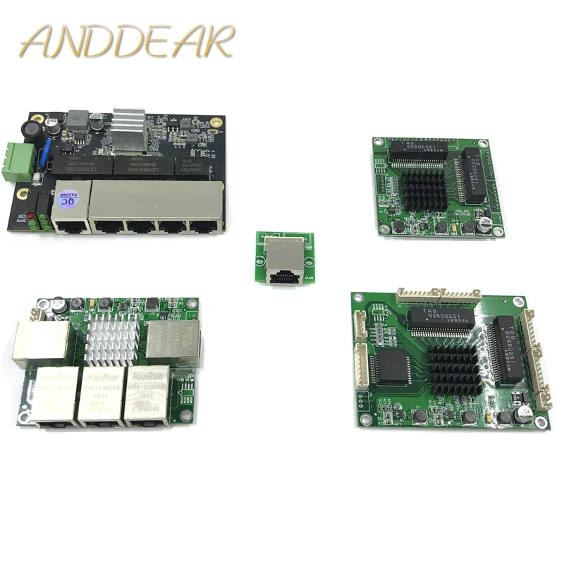 

Industrial Ethernet Switch Module 5 Ports Unmanaged10/100/1000mbps PCBA board OEM Auto-sensing Ports PCBA board OEM Motherboard