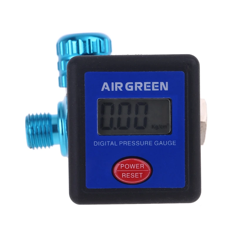 Digital Pressure Air Gauge Regulator w Adjust Valve Paint Spray-Gun Compressor