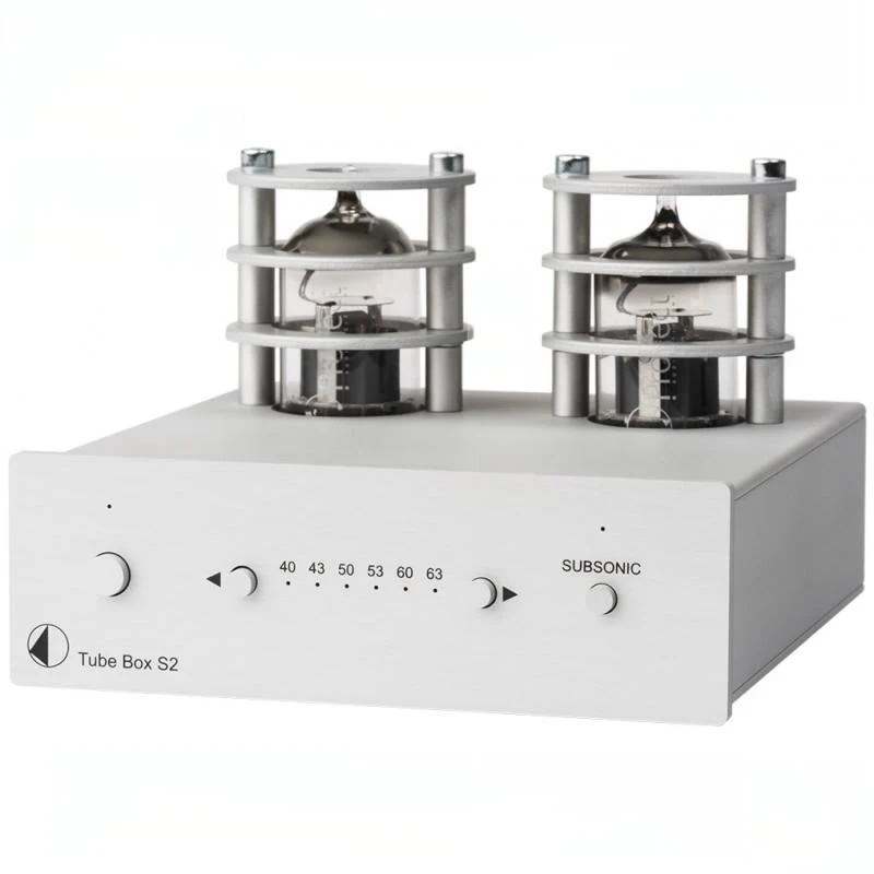 

Newest products Pro-Ject Tube Box S2 phono amplifier, tube 2 x ECC83 (12AX 7A) input gain 40 dB, 43 dB / 50 dB, 60 dB and 63 dB