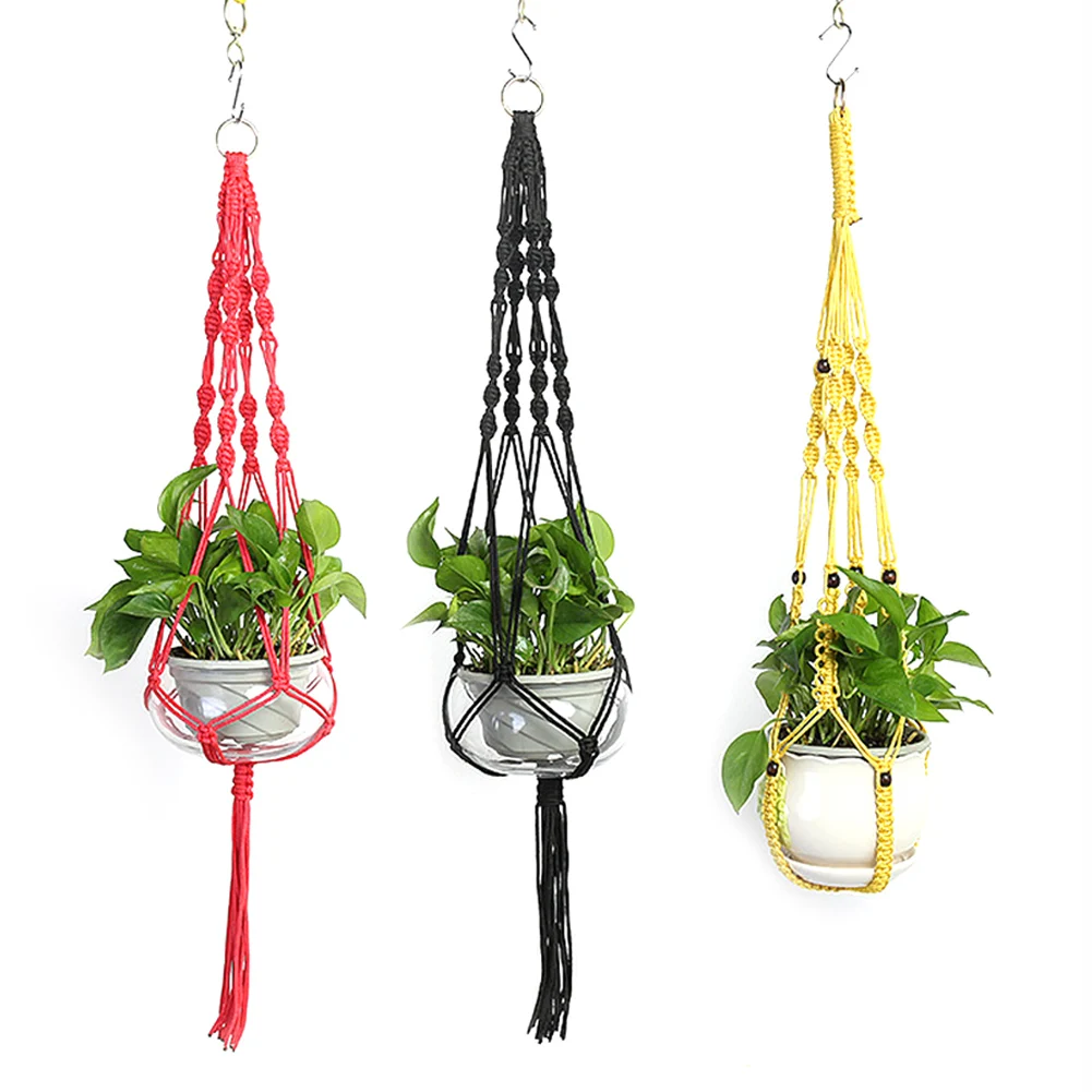 Hot Sales Handmade Macrame Plant Hanger Flower /Pot Hanger For Wall Decor Courtyard Garden Hanging Planter Hanging Basket Decor