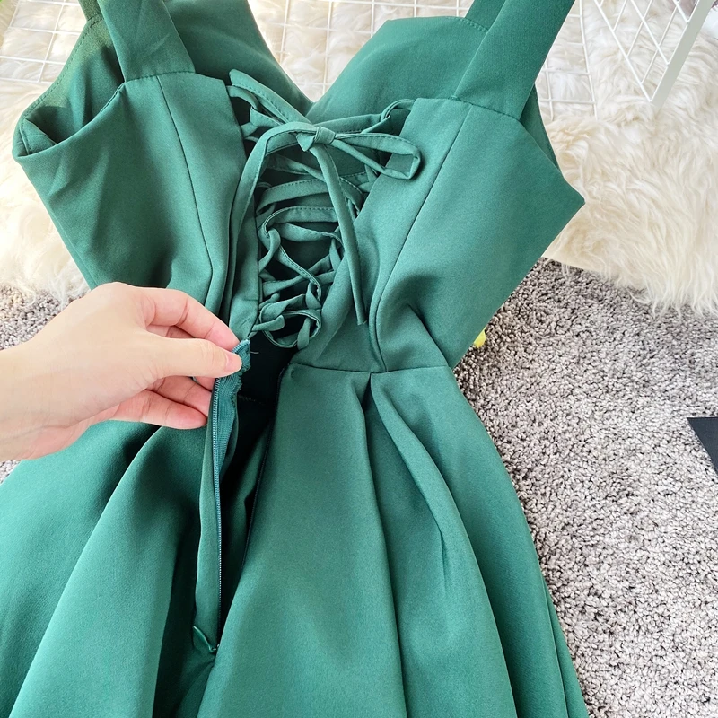 Gợi Cảm Đầm Dự Tiệc Cho Nữ Chữ A Hở Lưng 2020 Mùa Hè Áo Cao Cấp Thanh Lịch Áo Dài Đi Biển Vestidos P551