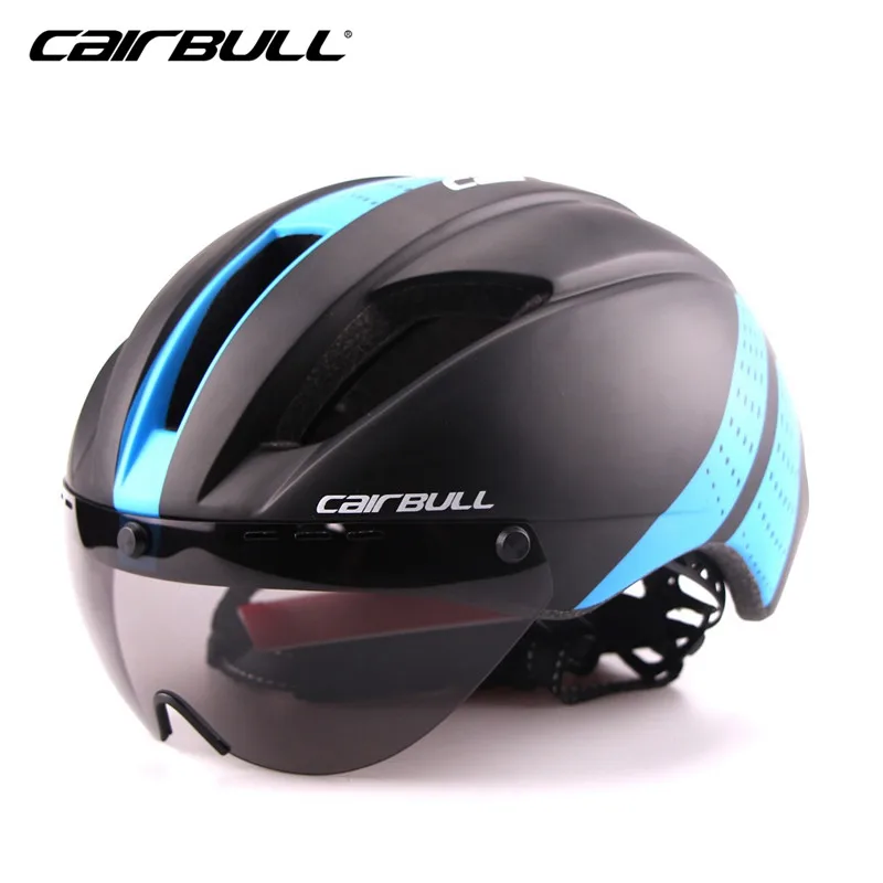 NEW 280g Aero Goggle TT Road Bicycle Helmet In-Mold Racing Cycling Bike Sports Safety Helmet Time-Trial Cycling Helmet