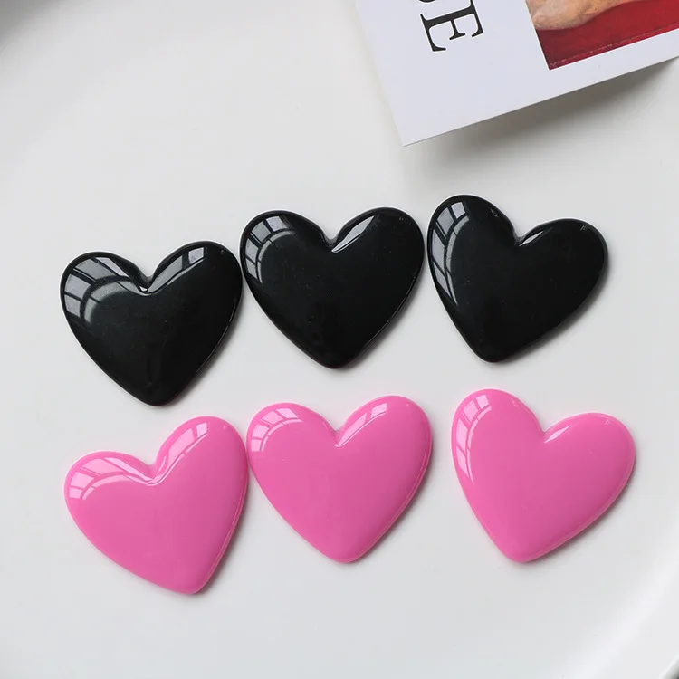 10 PCS 35x37mm Fashion Heart Connectors DIY Resin Earring Accessories For Jewelry Making