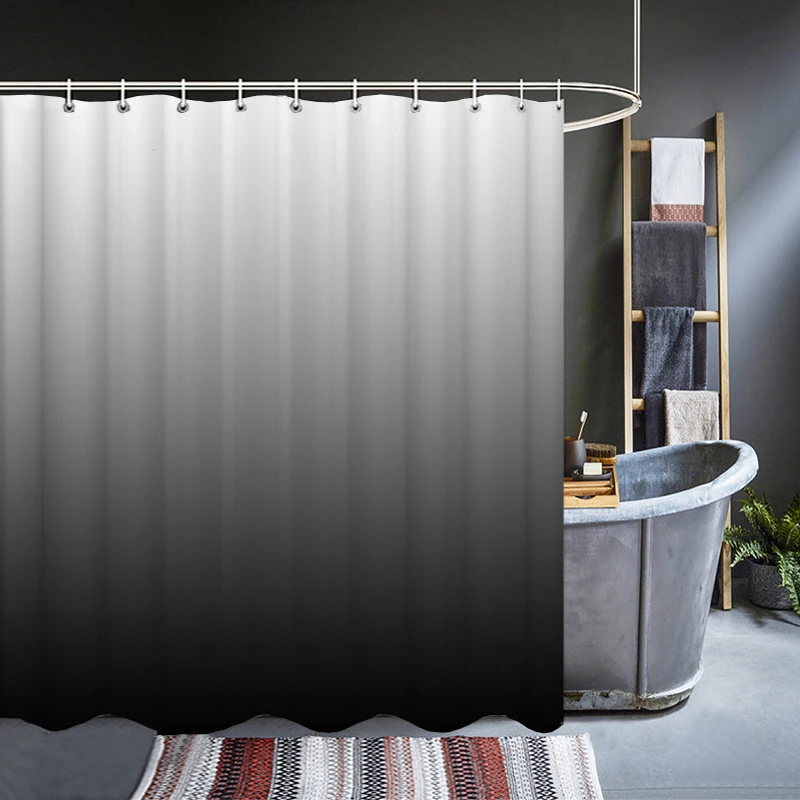 Modern Black White Stripe Geometry Shower Curtains Waterproof Bathroom Bath Curtains 3d With Hooks Personality Washable Cloth