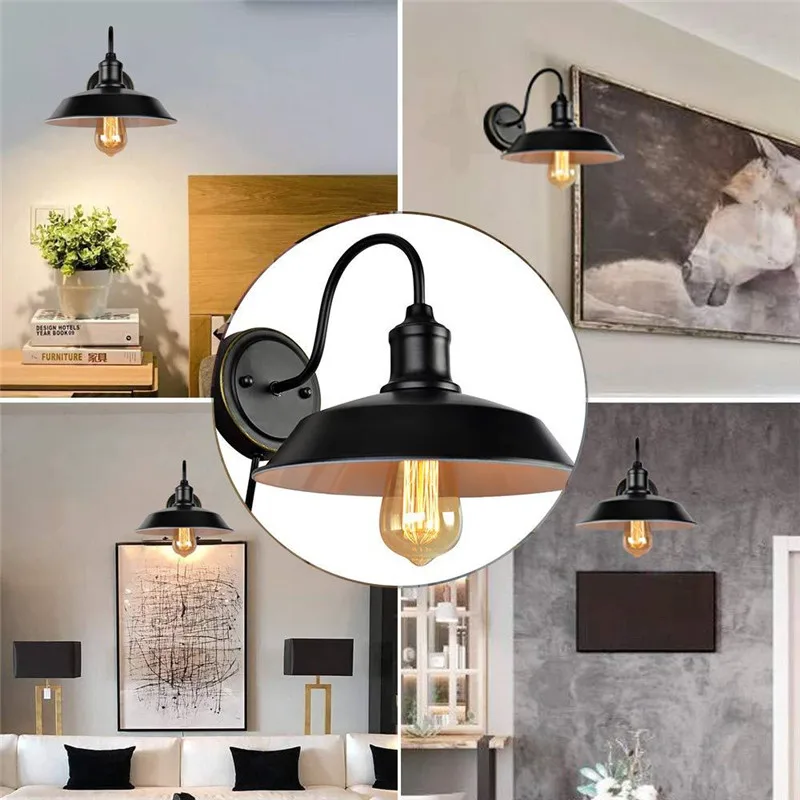 Hard-Wire Industrial Cage Wall Sconce Vintage Style Wall Light for Headboard Bedroom Nightstand Porch Bathroom Vanity