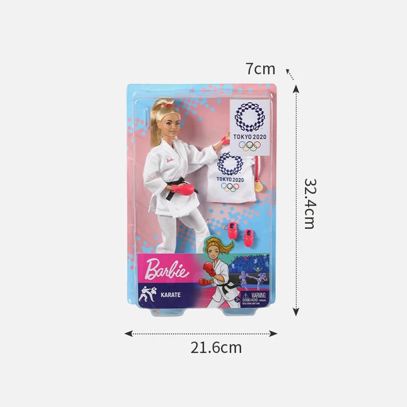 original Barbie  Tokyo 2020 Jacket Sport Climber/Skateboarder/Softball/Karate doll made to move 22 joints bendable GJL73