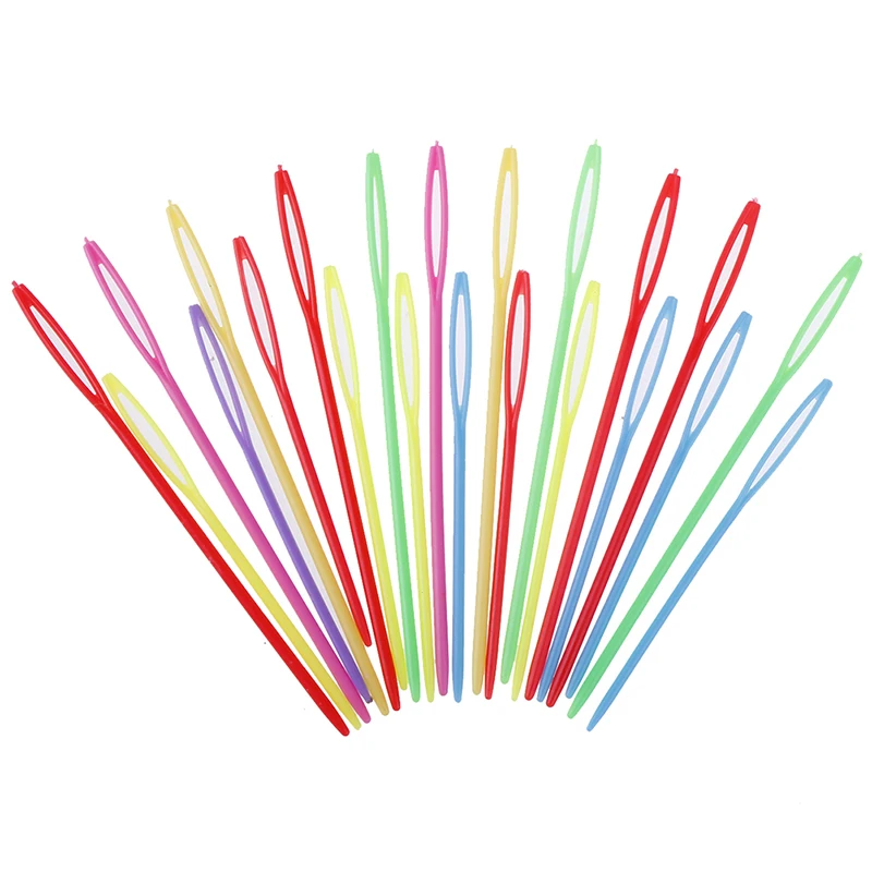 10PCS Plastic Knitting Needles Crochet Hooks Tapestry7cm /9cm Wool Yarn Needles  Children DIY Sweater Weaving Needles Tools