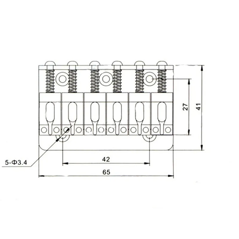 6-siodłowy most Hardtail Top Load 65mm Mostek do gitary elektrycznej Akcesoria Części Instrument muzyczny