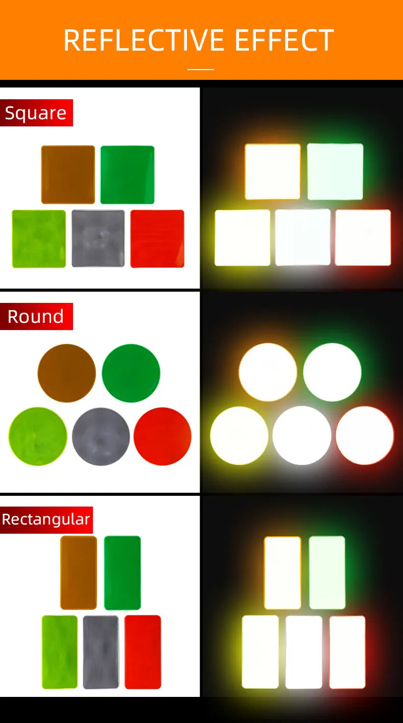 10 قطعة مربع 5*5 سنتيمتر عاكس ملصق ل سيارة دراجة نارية دراجة سكوتر خوذة ليلة القيادة تحذير قطاع السيارات الخارجي #3