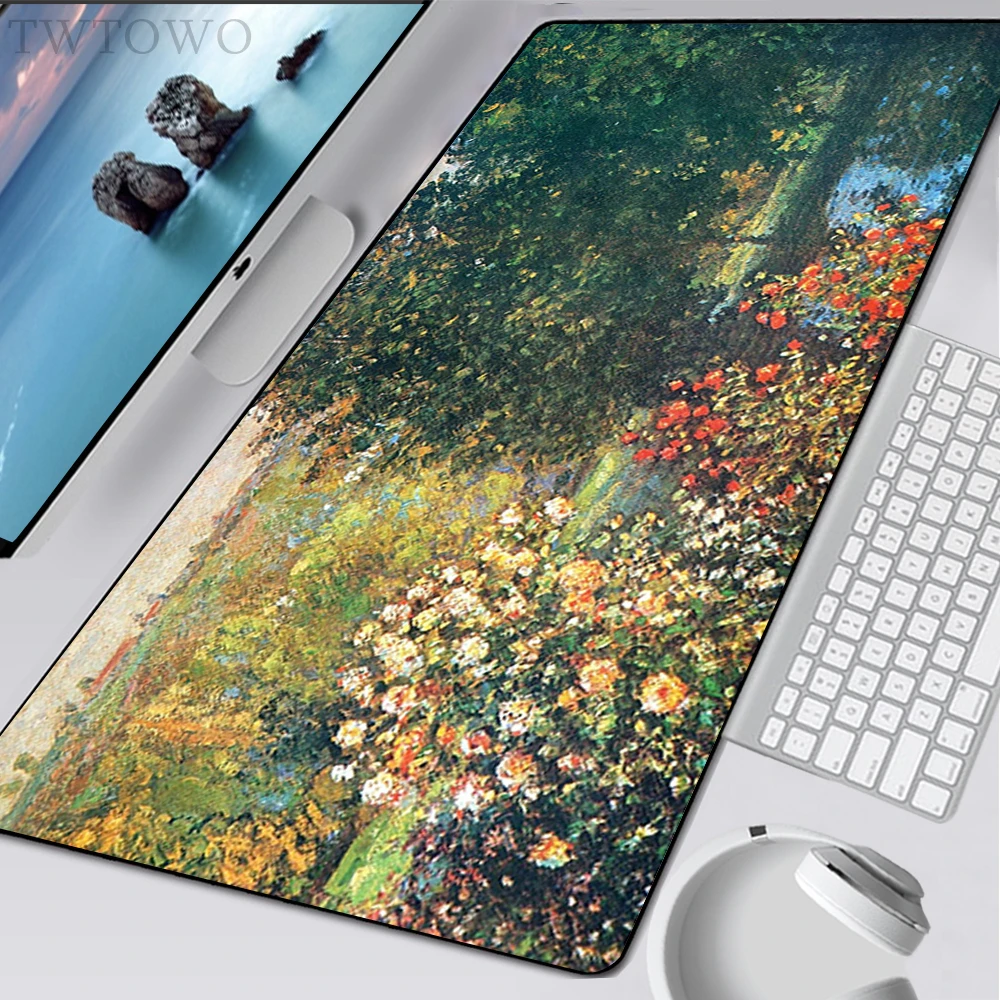 Mousepad Computer Large XXL MousePads Desk Mats Claude Monet Art Anti-slip Laptop Gamer Soft Desktop Mouse Pad Mouse Mat