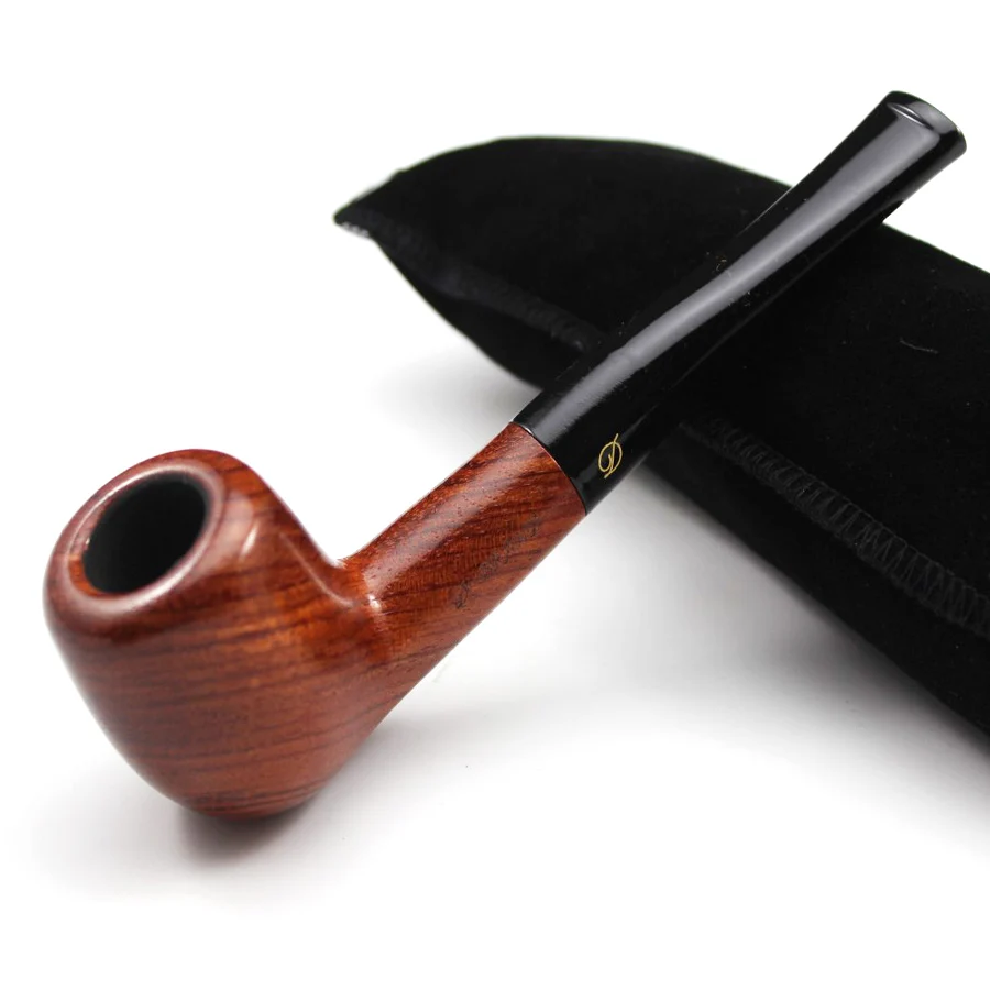 Handmade Rosewood Tobacco Smoking Pipe Red Wood Wooden Straight Smoke Pipe + Pouch + Stand/Holder + 10pcs 9mm Pipe Filters DB083