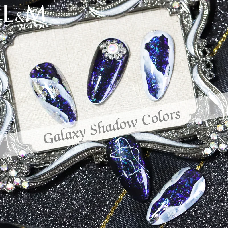 1 pz IDO Galaxy Shadow Series UV Soak Off Gel Polish Glitter Nail Salon black top coat unghie semipermanenti per shine beauty