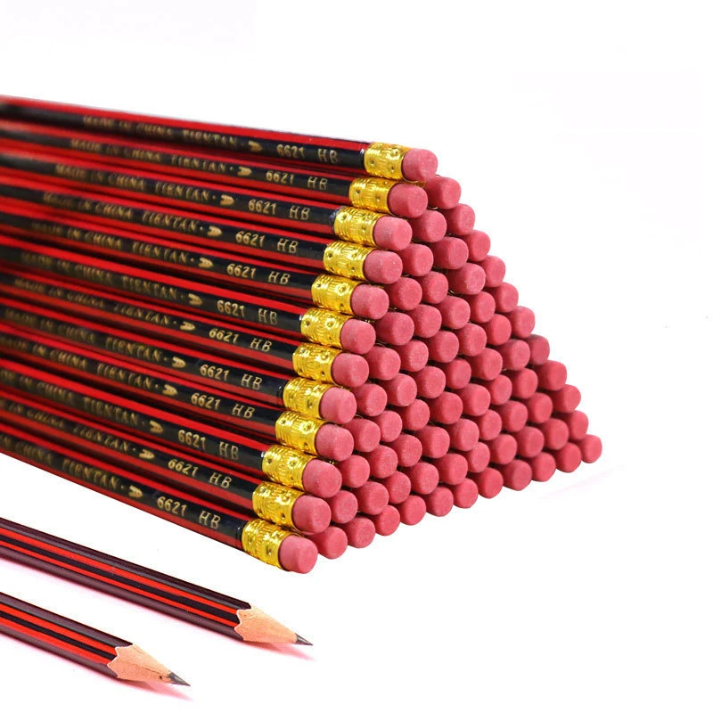 20Pcs /Lot Sketch Pencil Wooden Lead Pencils HB Pencil With Eraser Children Drawing Pencil School Writing Stationery