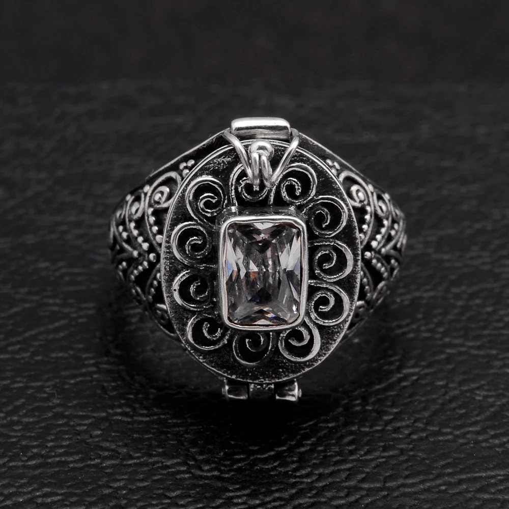 New! SDA Creative Perfume bottle 925 Sterling Silver Rings for Women AAA Quality Black Plating Female Finger Rings Jewelry
