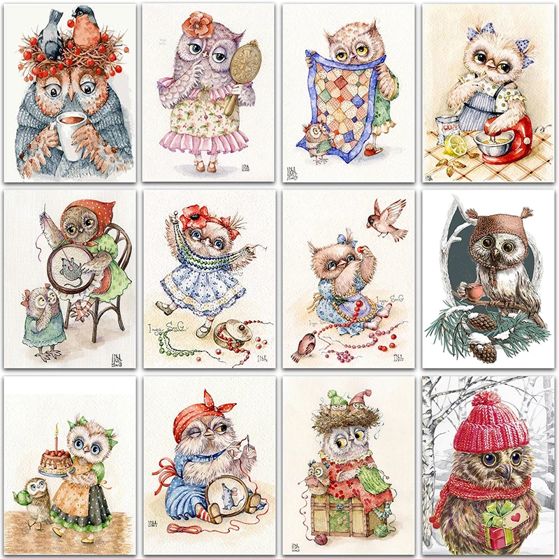 

5D DIY Diamond Painting Cartoons animals owl Christmas Full Square&Round Diamond mosaic embroidery Cross stitch home decor gift