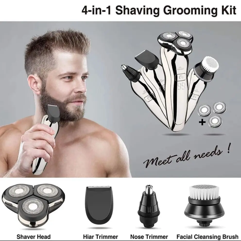 ZOZEN Men's Electric Shaver,Electric Shaver For Men,Beard and Mustache Trimmer,Washable and USB Charging Shaving Machine