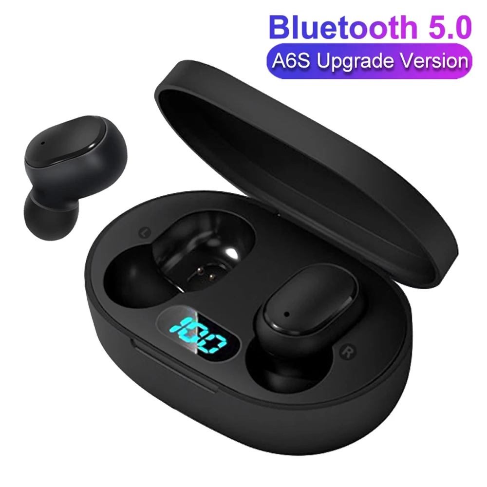 New TWS Blue tooth Earphone BT5.0 LED Display for Redmi Button Control Waterproof Noise Cancelling Headset