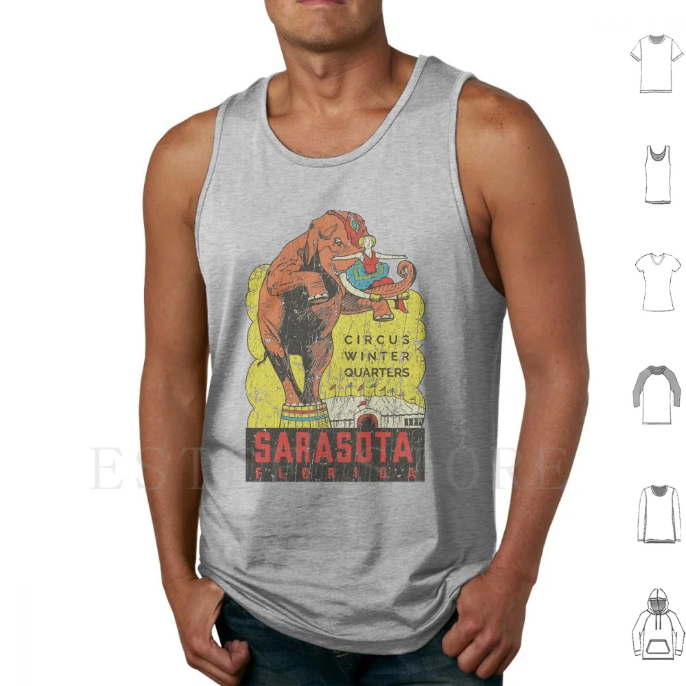 Sarasota Circus Winter Quarters 1927 Tank Tops Vest Cotton Circus Elephant Florida Sarasota 1927 Snowbird Circus Performer
