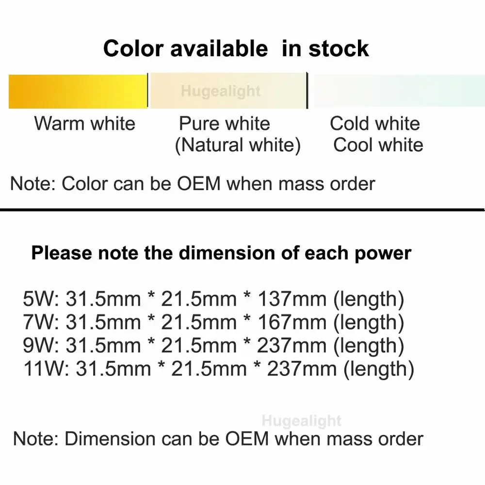 Imagem -03 - Lâmpada Led pl Base de Pinos Plug Horizontal Down Light Cfl pl Compact Lâmpada de Substituição 5w 7w 9w 11w G23