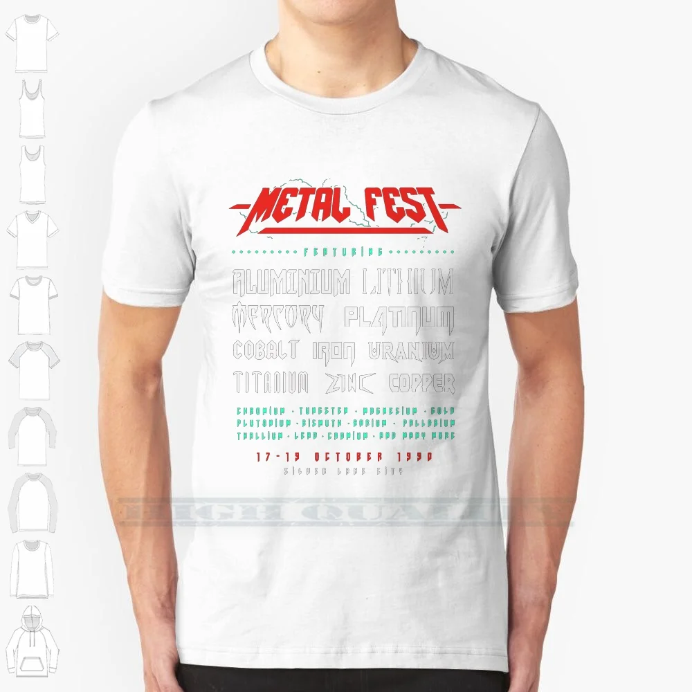 Metal Fest 100% Cotton T Shirt Funny Concert Festival Musician Chemistry Science Parody Guitar Drums Bands Heavy Metal Rock N