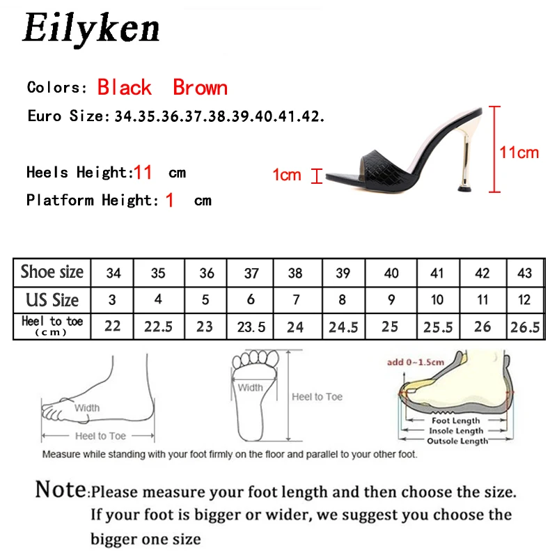 Eilyken Snake Print Strappy Mule Women Thin High Heels Slippers Sandals Pointed Peep Toe Slides Party Flip Flops Shoes