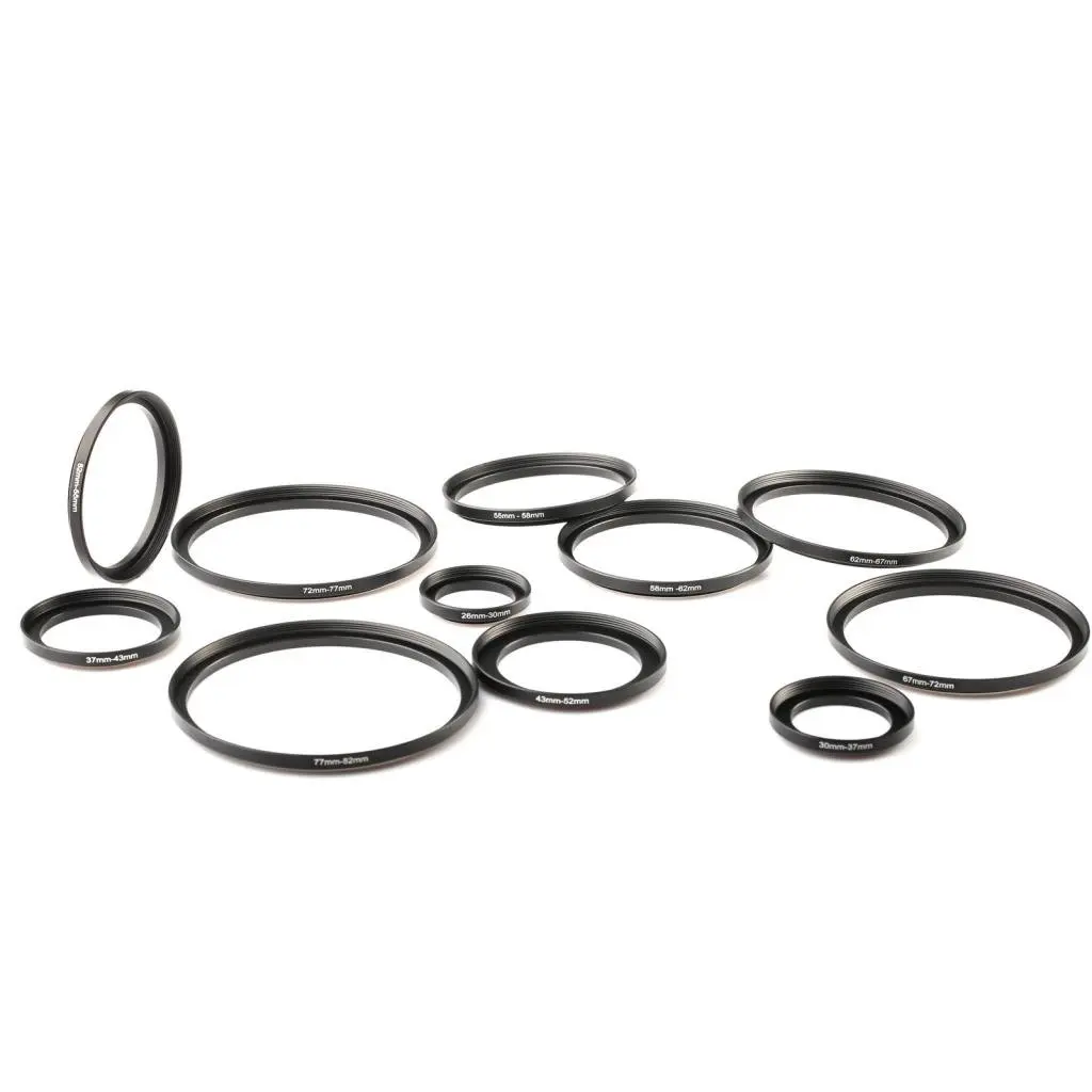 Filtre d'anneau métallique, 55mm-67mm 55-67mm 55-67mm 55 à 67mm, lentille Step Up, adaptateur noir