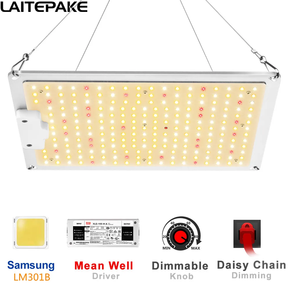 Samsung-lâmpada led para cultivo de plantas, lm301b + mean well, 2000w, 4000w, 6000w, espectro completo, material natural