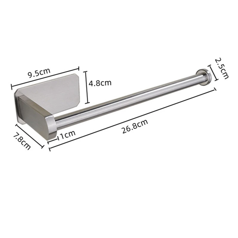 Porte-rouleau de papier de cuisine mural auto-adhésif, acier inoxydable, accessoires de serviettes en papier hygiénique, supports de support