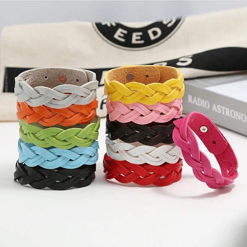 19MM Leather Bracelet DIY Wristband Bracelet Fit Letters Women & Men jewelry 30 style High Quality Adjustable Cross Bracelet