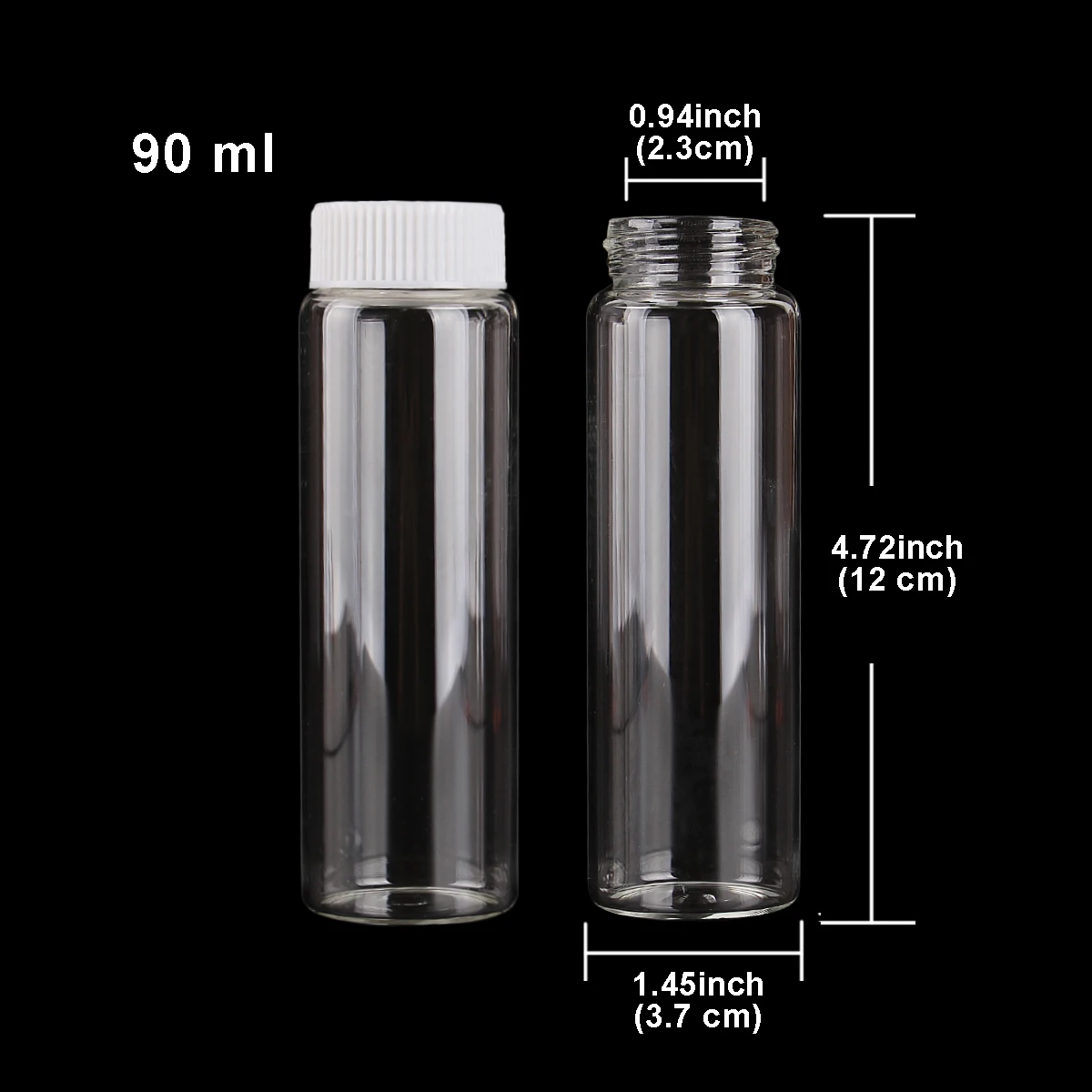 15 pieces 90ml 37*120mm Glass Bottles with White Plastic Caps Spice Bottles Container Candy Jars Vial DIY Craft for Wedding Gift