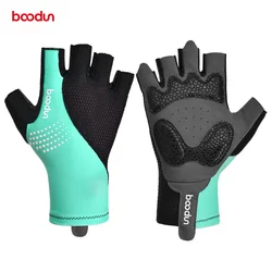 Boodun Breaking Wind Road Cycling Half Finger Gloves Breathable Lycra MTB Short Glove Outdoor Sport Fishing Motorcycling Mittens