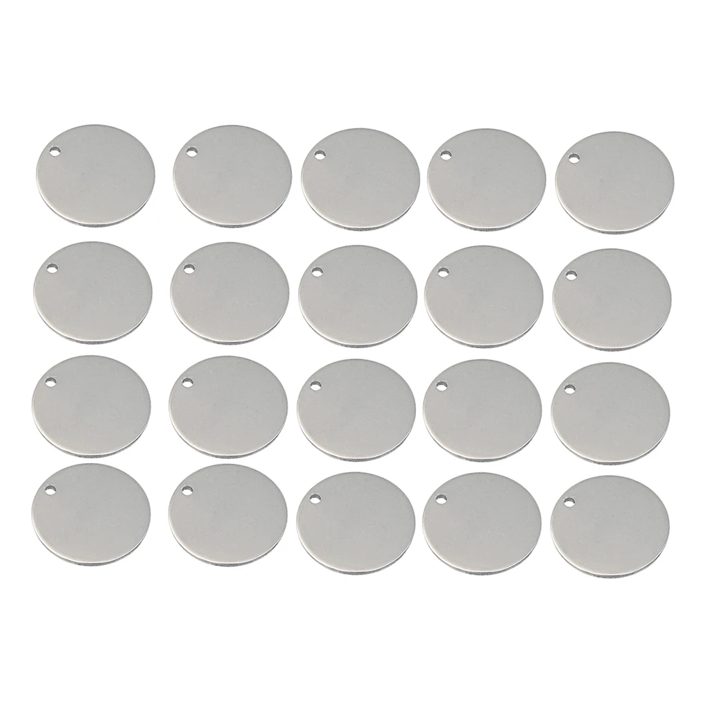 20 Pieces Metal Flat Round Circle Blank Coin Stamping Charms Tag Pendants Engrave Disc Coins Multiple Sizes Family Member Gift